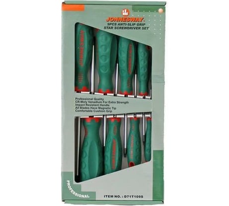 Набор отверток ANTI SLIP TORX T8-T40 Jonnesway D71T109S