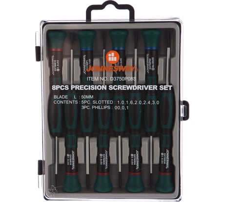 Набор отверток для точной механики Jonnesway D3750P08S 50 мм, 8 предметов 48654
