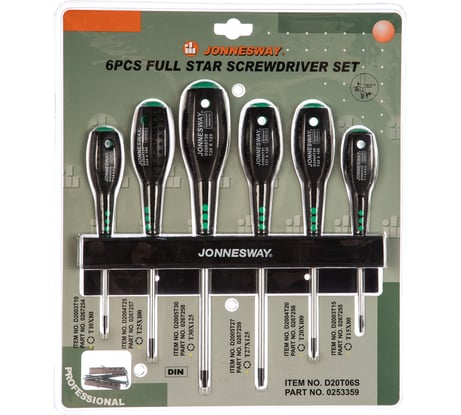 Набор отверток Jonnesway D20T06S TORX T10-T30, 6 пр. 48715