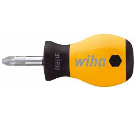 Отвертка Wiha SoftFinish ESD укороченная 313ESD PZ1x25 32156