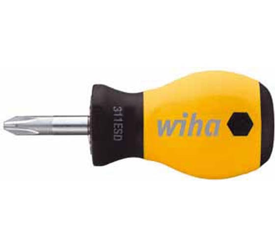 Отвертка Wiha SoftFinish ESD укороченная 311ESD PH1x25 32154 1