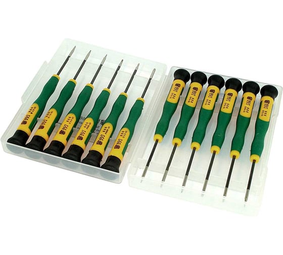 Набор отвёрток Amperin Best BST-666 12 в 1 зелёный 057560