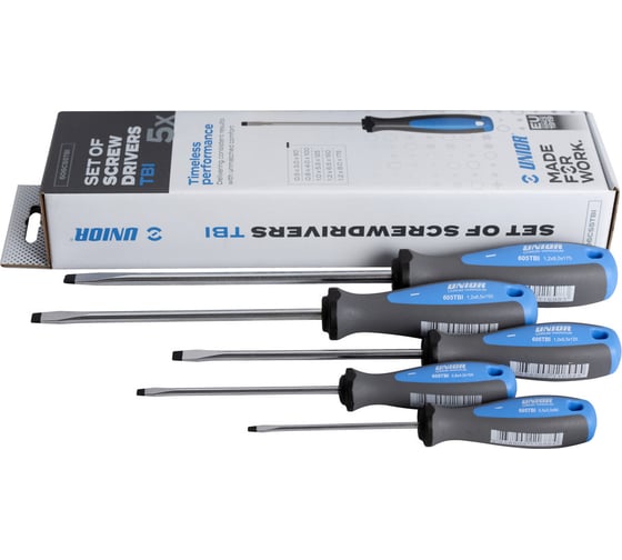 Набор шлицевых отверток Unior рукоятка TBI 5 предметов 3838909163208 1