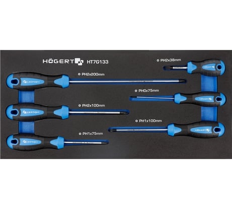 Набор отверток HOEGERT TECHNIK PH 6 шт., ложемент EVA HT7G133