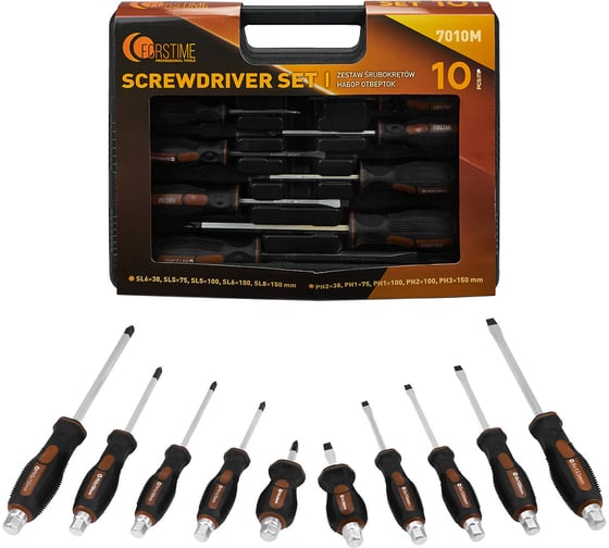 Отвертки FORSTIME набор 10 предметов FT-7010M(65993) 1