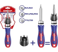 Отвертка реверсивная emtop с битами 8 шт ESDRH0802