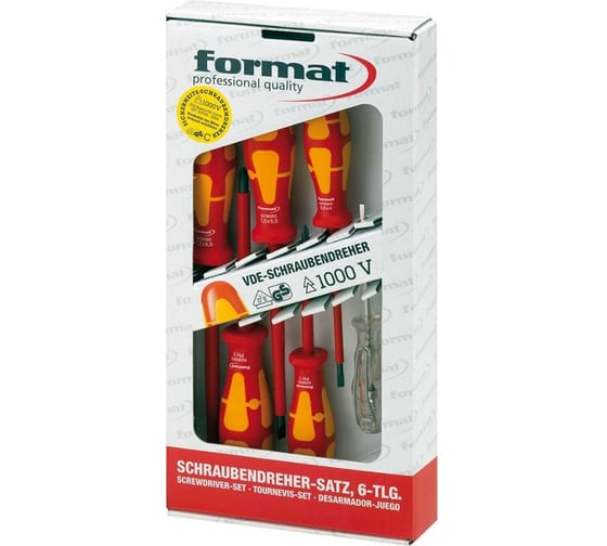 Набор отверток диэлектрический FORMAT VDE SL, PH, 6 пр. 6354 0040 1