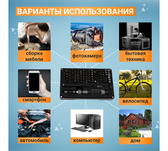 Отвертка с битами для точных работ KRANZ RA-05 CR-V, 106 предметов KR-12-4755