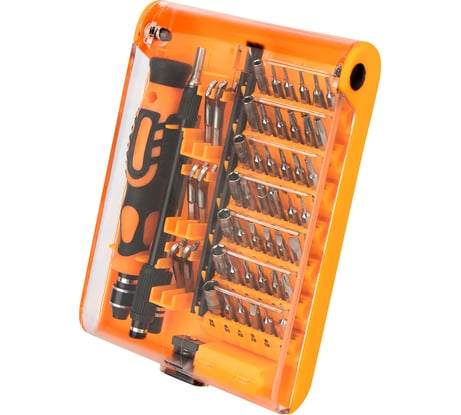 Отвертка с битами для точных работ KRANZ СR-V, 54 предмета, рожковые биты KR-12-4771