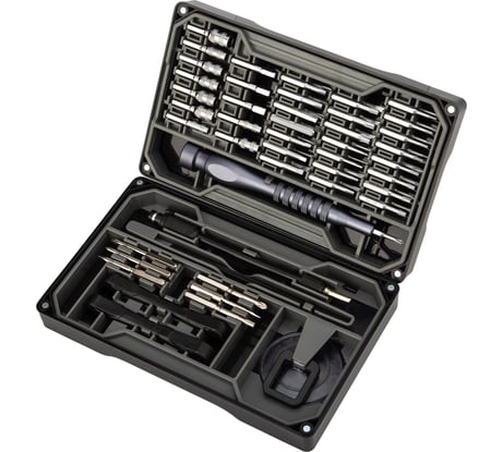 Отвертка с битами для точных работ KRANZ сталь S2, 73 предмета KR-12-4777