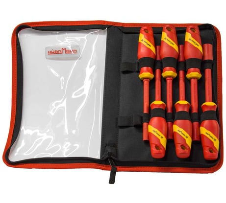 Набор торцевых диэлектрических отверток-ключей Промлайн 6 предметов, Cr-v до 1000В ПЛ071212_z025