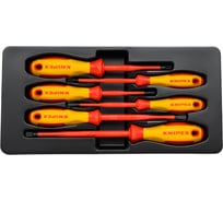 Набор тонких отверток KNIPEX VDE 1000В, 6 пр, SL3/4/5.5/6.5 шлиц, PH1/2 крест, KN-002012V02