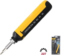 Многофункциональная прецизионная отвертка с трещоткой + набор из 12 бит DELI DL240013D биты Cr-V, трещотка 30 зубьев 212892