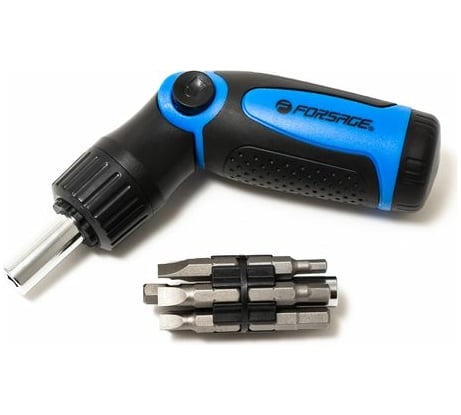 Отвертка поворотная реверсивная Forsage с набором бит,14пр 28107 F-8148R14 F-8148R14(28107)