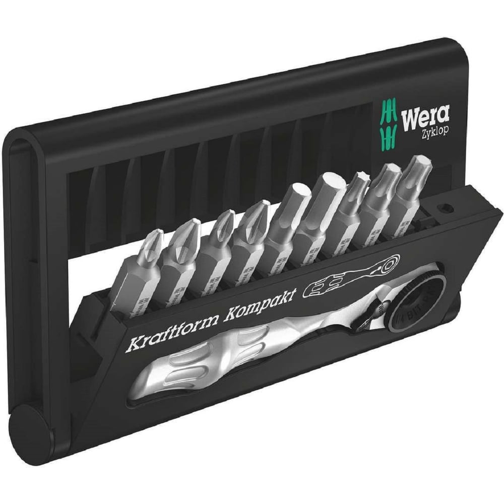 Набор бит с трещоткой Wera, Zyklop Mini 10 предметов WE-073645 ...