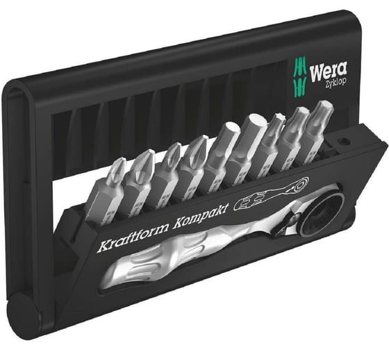 Набор бит с трещоткой Wera, Zyklop Mini 10 предметов WE-073645 1