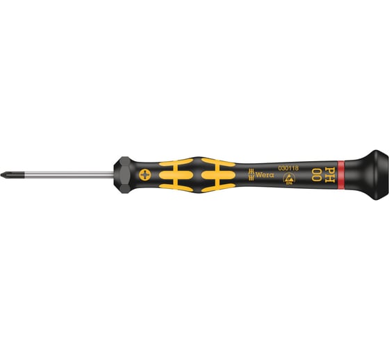 Крестовая антистатическая отвертка WERA 1550 PH ESD Kraftform Micro, PH00х40 мм WE-030118 1