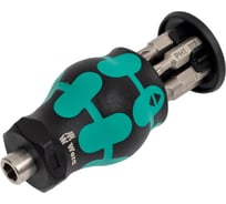 Короткая ручка-битодержатель WERA с битами, 6 предметов WE-008877