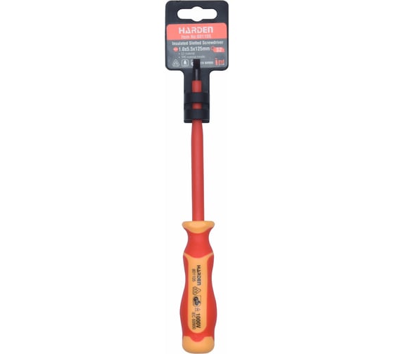 Отвертка Harden SL3*100мм, с диэлектрической рукоятью до 1000В, S2 801103