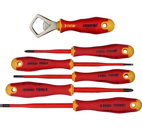 Набор диэлектрических отверток Felo SL/PH E-Slim Ergonic, 5 шт + открывашка 41386298
