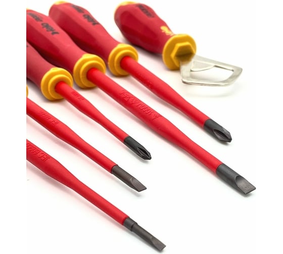 Набор диэлектрических отверток Felo SL/PH E-Slim Ergonic, 5 шт + открывашка 41386298