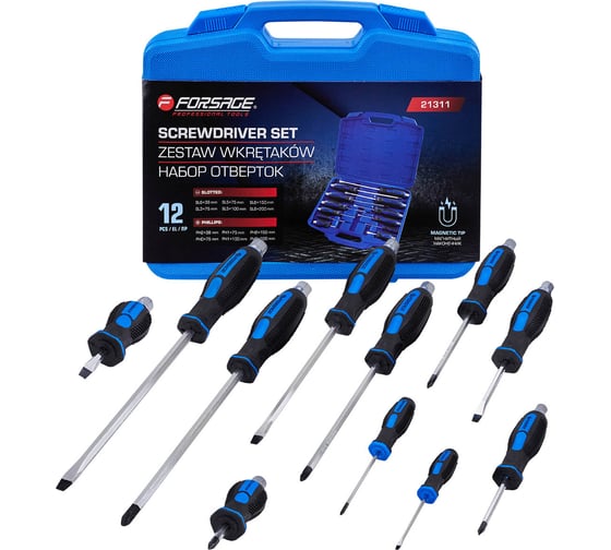 Отвертки ударные Forsage набор 12 предметов F-21311(65932) 1