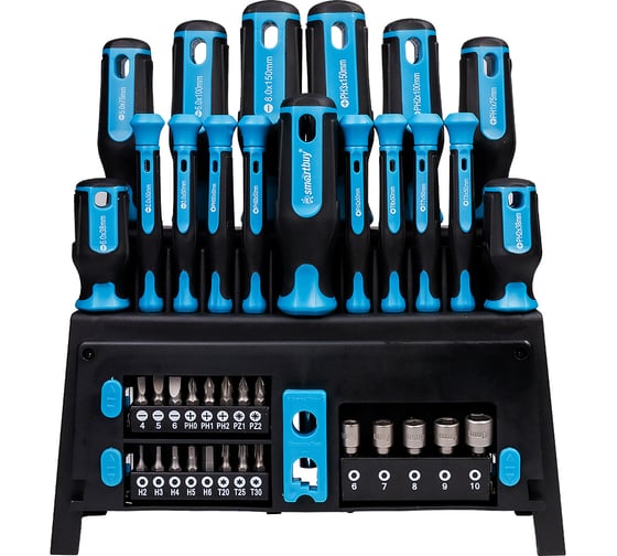 Набор отверток SMARTBUY 39 шт, на подставке-подвесе, CR-V сталь, Tools SBT-SCN-39P1 1