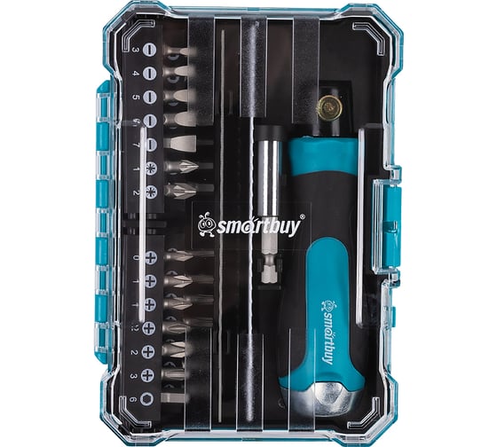 Набор отверток и бит SMARTBUY, 33 предмета, реверс.отвертка, удлинитель, адаптер, биты, CR-V, Tools SBT-SCBS-33P1 1