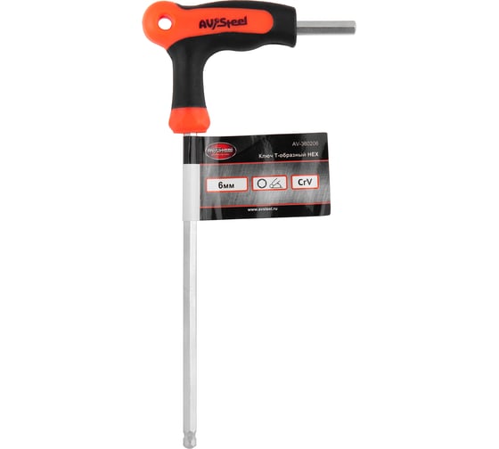 Ключ AV Steel T-образный HEX 6мм AV-360206