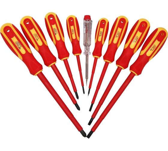 Набор отверток Brilliant Tools VDE SL шлицевые и PH Phillips 9 предметов BT068010