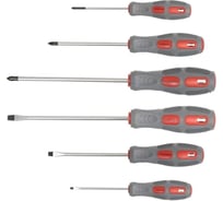 Набор отверток BARTEX 6 пр, PH 0,1,2/ SL 3,5,6, антискольз двухкомп, CrV сталь, SCDFS-6 142931