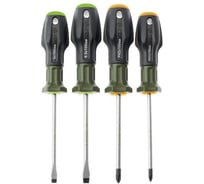 Набор отверток c 3-х компонентной ручкой Дело Техники 4 предм.шлиц 5x100 мм, 6x100 мм;  PH1x100 мм, PH2x100 мм 728040