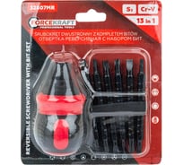 Отвертка реверсивная Forcekraft в комплекте с битами, набор FK-32807MR(62170)