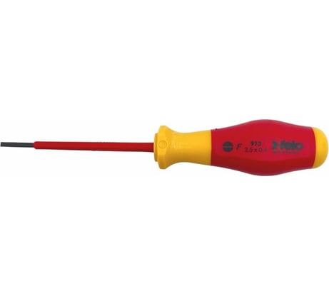 Диэлектрическая шлицевая отвертка Felo SL2,5x0,4x75 91302590