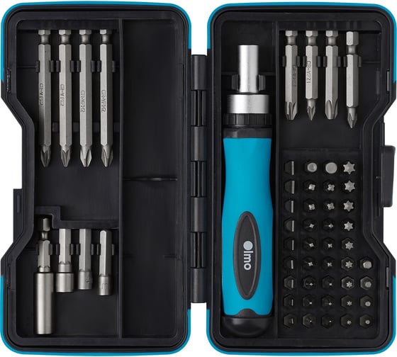 Набор бит и трещеток Olmo 346790 с рукояткой пескоструйная обработка CRV (53 шт) ЭК000146790 1