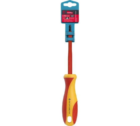 Диэлектрическая крестовая отвертка Smartbuy PH1x80, до 1000 В, VDE SBT-SCI-PH1x80P1
