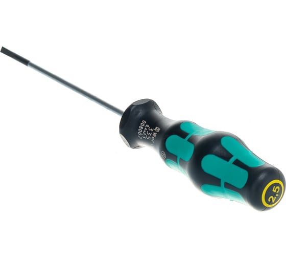 Отвёртка шлицевая Wera, 0,4 х 2,5 х 75 мм, WE-008007