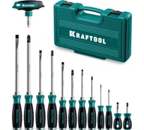 Набор ударных отверток KRAFTOOL Impact 13 шт, сквозной стержень Cr-Mo 25035