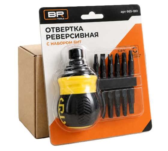 Отвёртка реверсивная с набором бит BestRoom Отвертка с двусторонними битами(665-180)