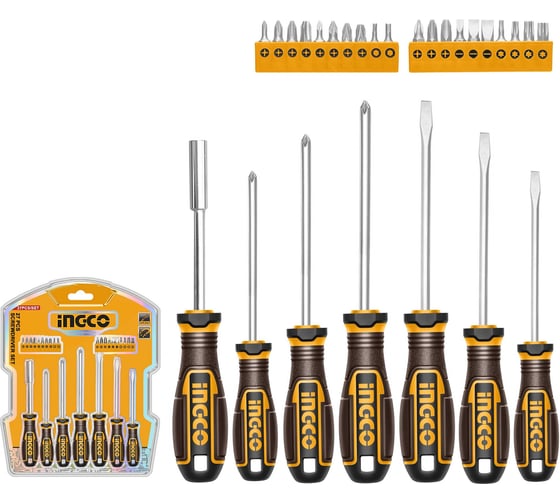 Набор отверток и бит INGCO 27 шт (5/20) INDUSTRIAL HKSDS2728