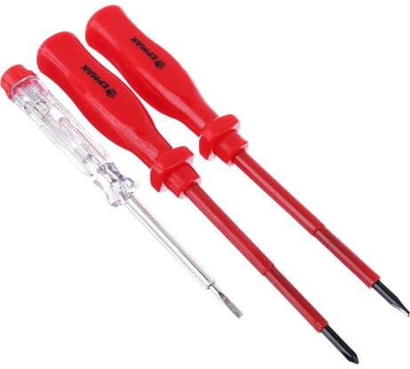 Набор отверток 3шт диэлектрических (SL4*100, PH1*100; тестер 140мм) ЕРМАК 651-065