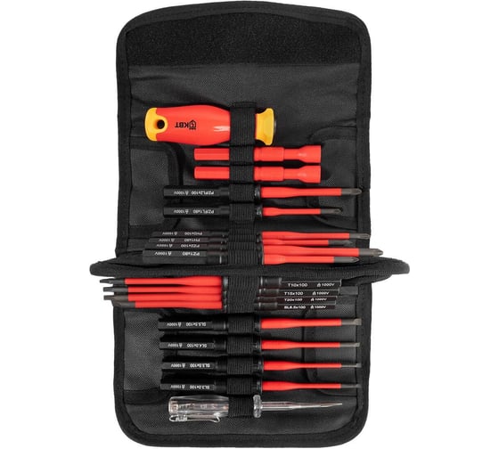 Отвертка диэлектрическая КВТ со сменными битами НИО-1118 серия СЛИМ () 105634