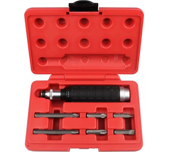 Ударная отвертка Licota 6 бит в пласт. кейсе ABD-73003