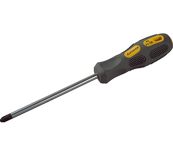 Намагниченная отвертка с усилителем MAX-GRIP Regular PH №3 х 150 мм STAYER 2582-3-150 GF 1