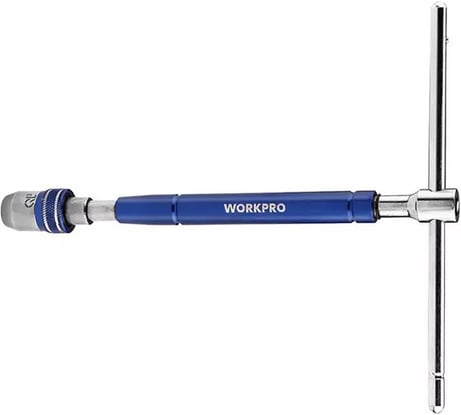 Ключ-вороток c Т-образной ручкой Workpro PRO CR-V, с быстросьемным битодержателем 1/4, WP275016