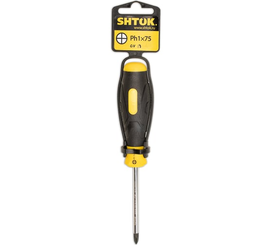 Крестовая отвертка SHTOK Ph1x75 мм 09107