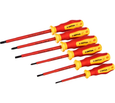Набор диэлектрических отверток SHTOK 6 шт. картон 1000В 09906
