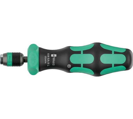 Отвертка-битодержатель WERA 838 RA-R L с трещоткой, 140 мм, 1/4", С 6,3 / E6,3 WE-051494