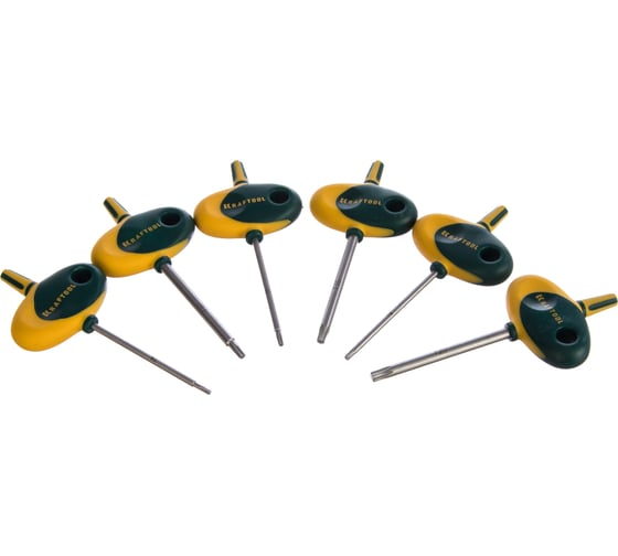 Набор ключей мини TORX EXPERT для точных работ Т6 - Т20 KRAFTOOL 27440-H6