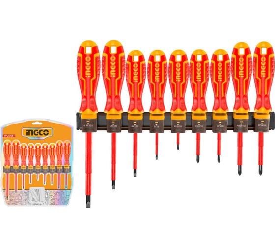 Набор диэлектрических отверток INGCO INDUSTRIAL 9 шт (6/24) HKISD0908